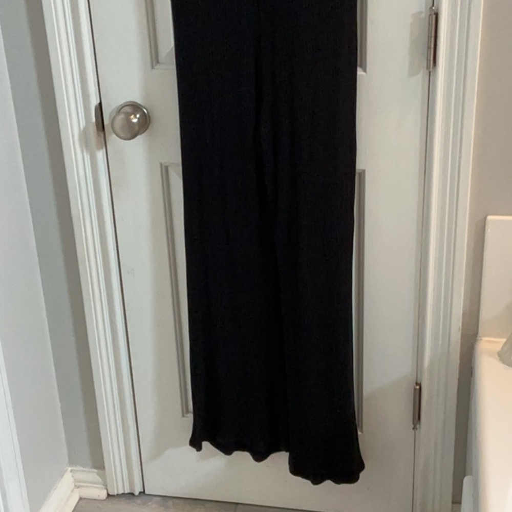NWOT Beyond Yoga Jetsetter Black Ribbed Jumpsuit w/ Drawstring Waistband - Picture 12 of 12